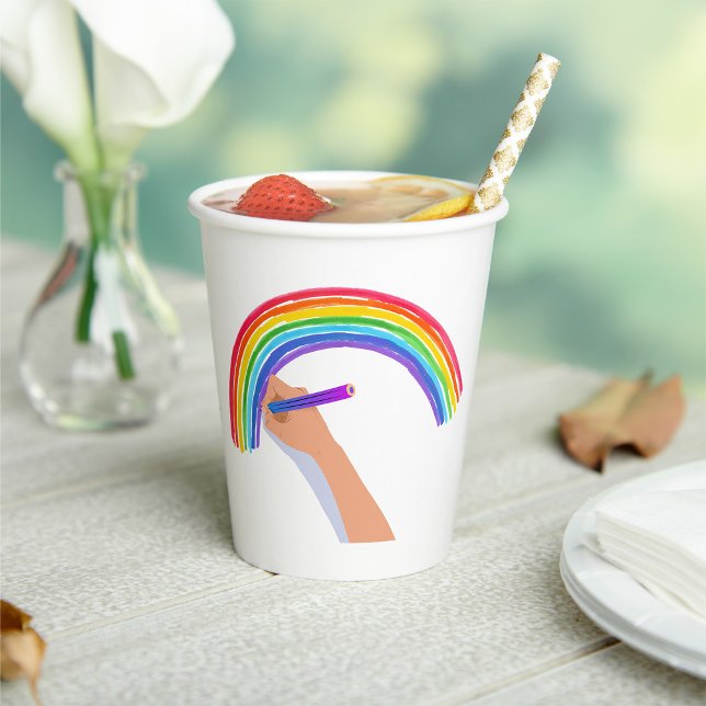 Gobelets En Papier Dessin d'un arc-en-ciel (Créateur téléchargé)