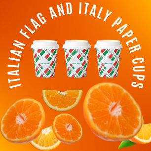 Gobelets En Papier Dessin personnalisé de l'héritage de drapeau itali