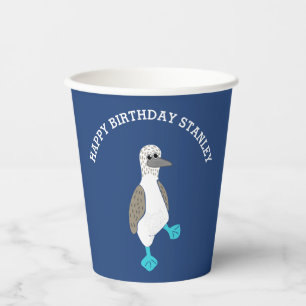 Gobelets En Papier Dessin sur pied bleu Booby Bird Party