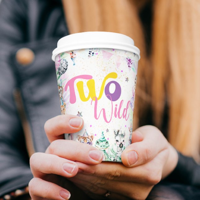 Gobelets En Papier Deux animaux sauvages de Safari Tropical Deuxième  (Créateur téléchargé)