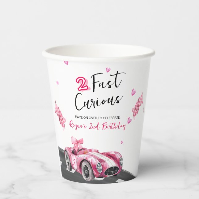 Gobelets En Papier Deux Anniversaire Curieux Rapides  (Recto)