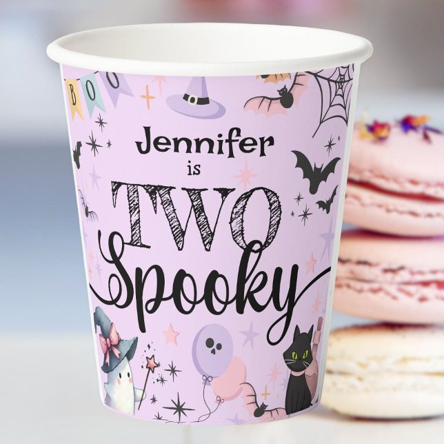 Gobelets En Papier DEUX Éffrayant Fantôme pourpre Halloween 2e annive (Créateur téléchargé)