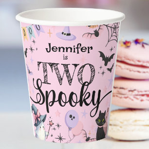 Gobelets En Papier Deux fille de fête d'anniversaire Halloween Spooky