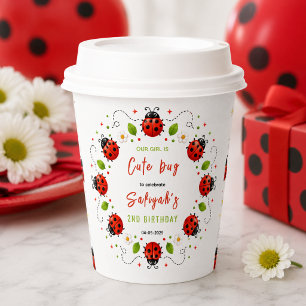 Gobelets En Papier Deux jolies coccinelles Fête d'anniversaire de 2 a