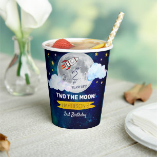 Gobelets En Papier Deux La Lune 2e Anniversaire