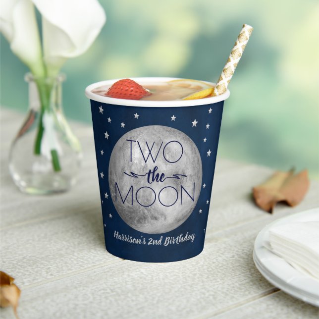 Gobelets En Papier Deux La Lune 2e Anniversaire (Insitu)