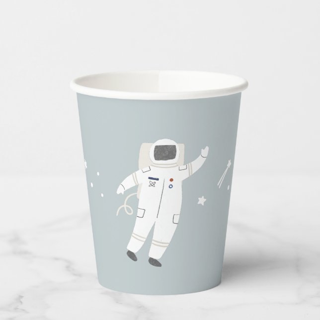 Gobelets En Papier Deux La Lune Astronaut Space Party (Gauche)
