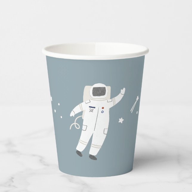 Gobelets En Papier Deux La Lune Astronaut Space Party (Gauche)