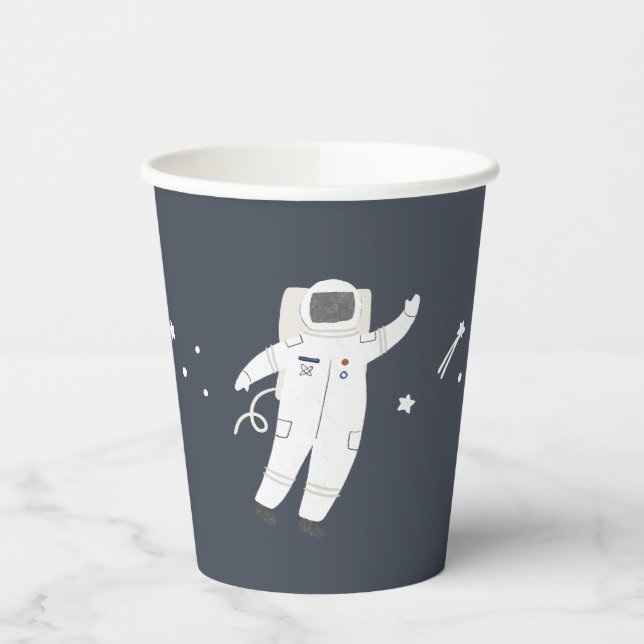 Gobelets En Papier Deux La Lune Astronaut Space Party (Gauche)