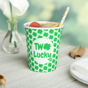 Gobelets En Papier Deux Lucky St Patrick's Day 2e anniversaire