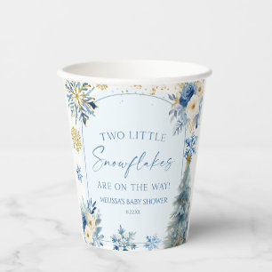 Gobelets En Papier Deux petits flocons de neige Baby shower jumeaux d