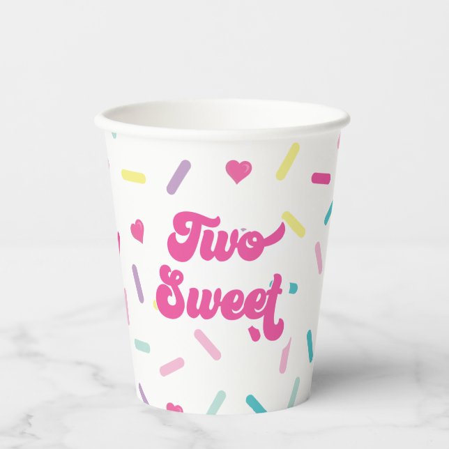 Gobelets En Papier Deux Sweet Sprinkles 2e anniversaire (Recto)