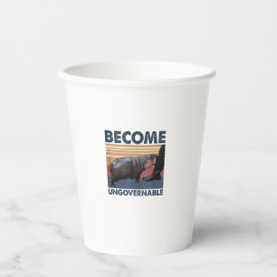 Gobelets En Papier Devenez ingouvernable Moo Deng mignon bébé Hippo d