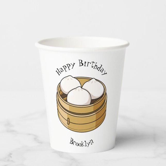 Gobelets En Papier Dim sum dessin animé (Recto)