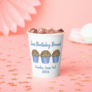 Gobelets En Papier Dimanche Petit-déjeuner Brunch Party Blueberry Muf
