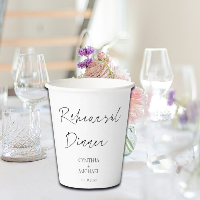 Gobelets En Papier Dîner de répétition de mariage à script simple (Créateur téléchargé)