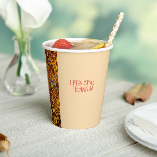 Gobelets En Papier Dîner Light Peach Bon thanksgiving d'automne (Insitu)