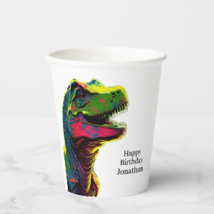 Gobelets En Papier Dinosaur Joyeux Enfants d'anniversaire Coupes en p