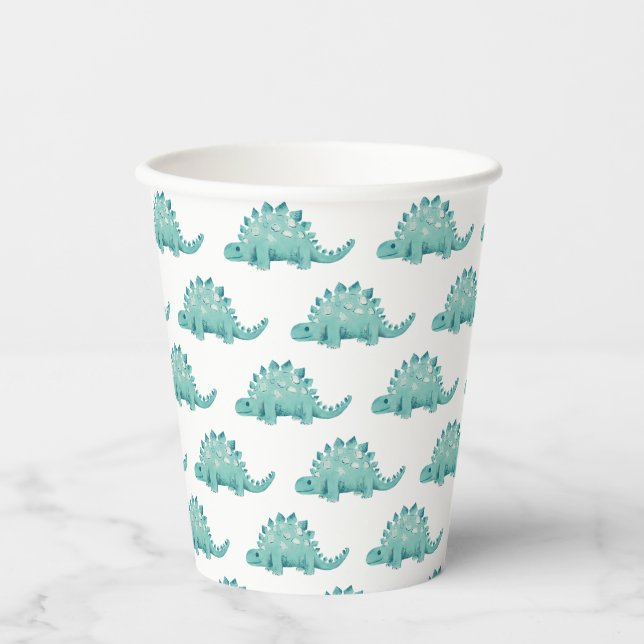Gobelets En Papier Dinosaur Stegosaurus Motif (Recto)