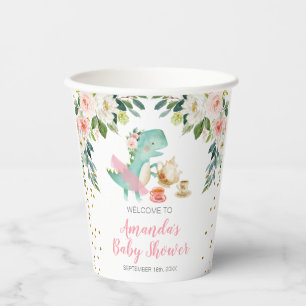 Gobelets En Papier Dinosaur Tea Party Baby shower d'anniversaire Flor