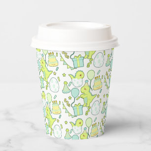 Gobelets En Papier Dinosaure Bleu Et Vert