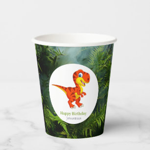 Gobelets En Papier Dinosaure Brown T Rex Jurassique