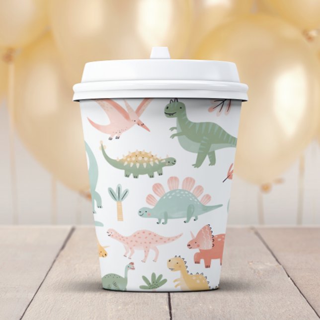 Gobelets en papier dinosaures (Dinosaur Theme Decor Paper Cups by Painted Paperie
)