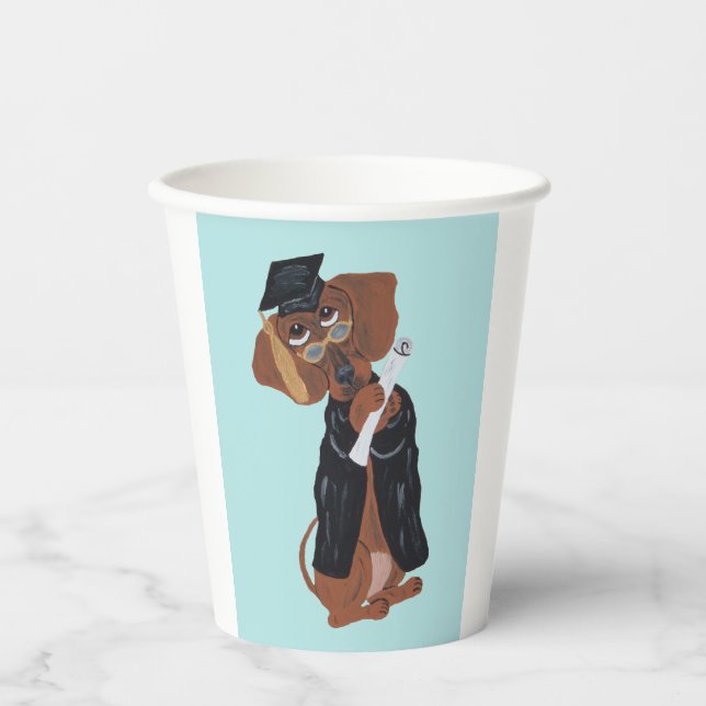 Gobelets En Papier Diplômé de Dachshund (Recto)