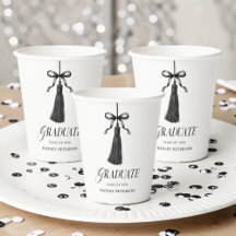 Diplômé Nœud Papillon Noir Tassel Fête de Remise d
