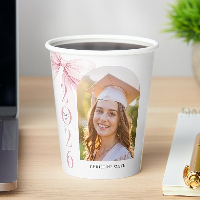Gobelets En Papier Diplôme Ruban Rose (Créateur téléchargé)