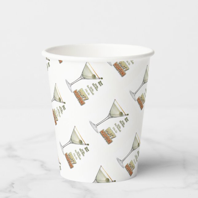 Gobelets En Papier Dirty Martini Cocktail Recette Art Tasse papier (Recto)