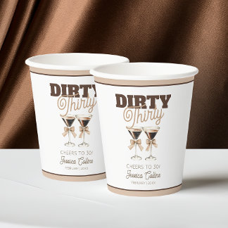 Gobelets En Papier Dirty Thirty Espresso Cocktail 30e fête d'annivers