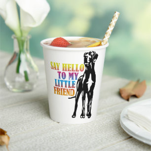 Gobelets En Papier Dis Bonjour À Mon Petit Ami Grand Danois Émail Ca