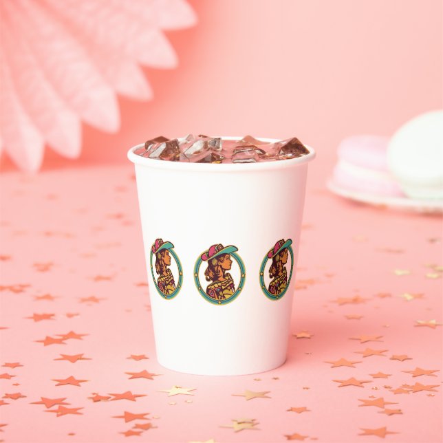 Gobelets En Papier Disco Cowgirl Party Cup – Fun Celebration Drinkwar (Insitu)
