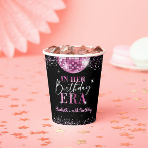 Gobelets En Papier Discothèque Rose Dans Mon Anniversaire Anniversair