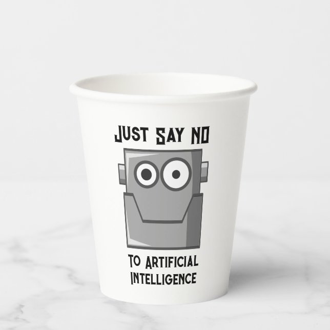 Gobelets En Papier Disons Non à l'Intelligence Artificielle (Recto)