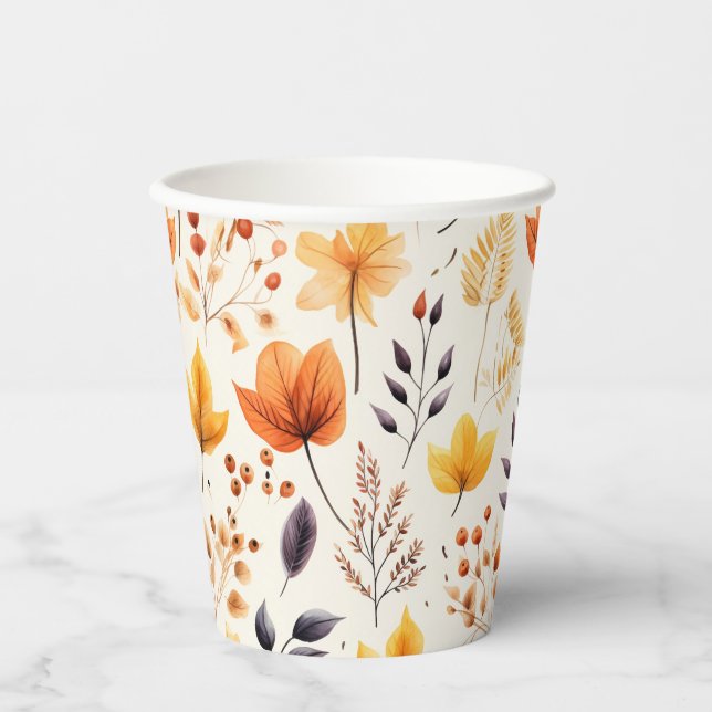 Gobelets En Papier Dites-le avec les feuilles d'automne 2 - Tasse de  (Recto)