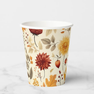 Gobelets En Papier Dites-le avec les feuilles d'automne - Tasse de pa