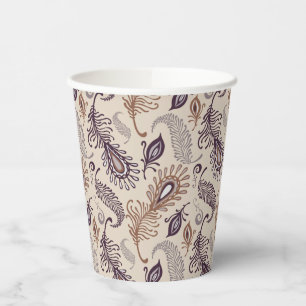 Gobelets En Papier Divers Motif de plumes