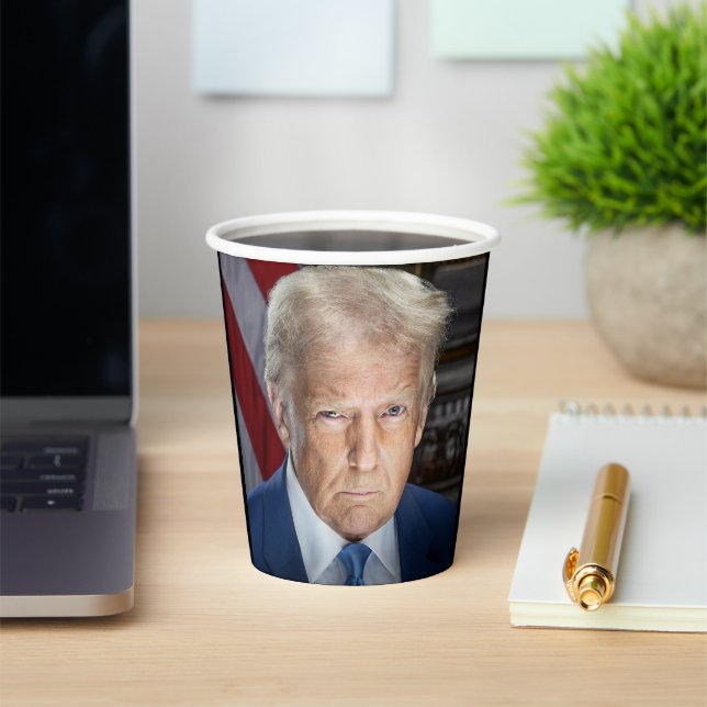 Gobelets En Papier Donald Trump 2025 Portrait du président américain (Insitu)