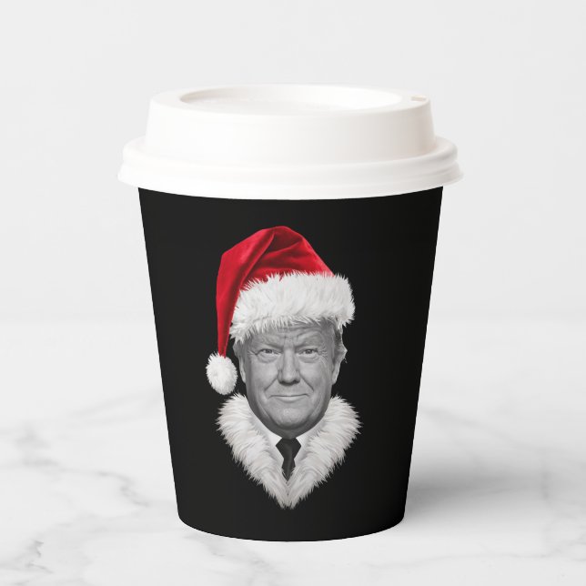 Gobelets En Papier Donald Trump Christmas Funny Santa Hat Don (Recto)