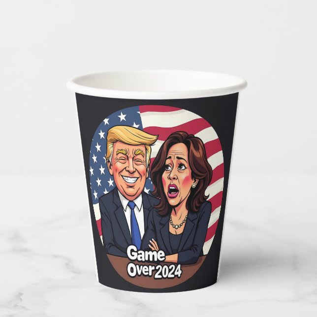 Gobelets En Papier Donald Trump Kamala harris (Recto)