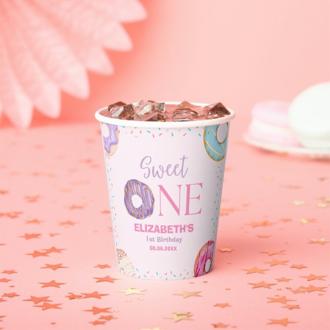 Gobelets En Papier Donut Sweet One Birthday Party Donut Birthday (Insitu)