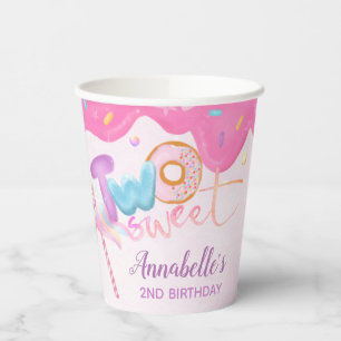 Gobelets En Papier Donut Two Sweet 2nd Birthday Paper Cups