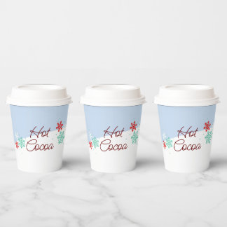 Gobelets En Papier Dormir Hot Cocoa Fête d'anniversaire hivernale