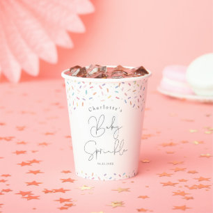 Gobelets En Papier Douce Baby Shower Arc-en-ciel de Sprinkles