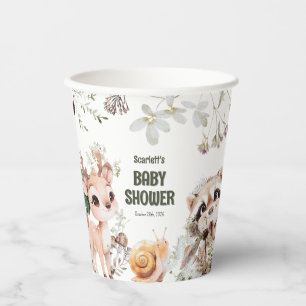Gobelets En Papier Douce Baby Shower des Amis des Bois