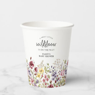 Gobelets En Papier Douce Baby Shower Fleur Sauvage