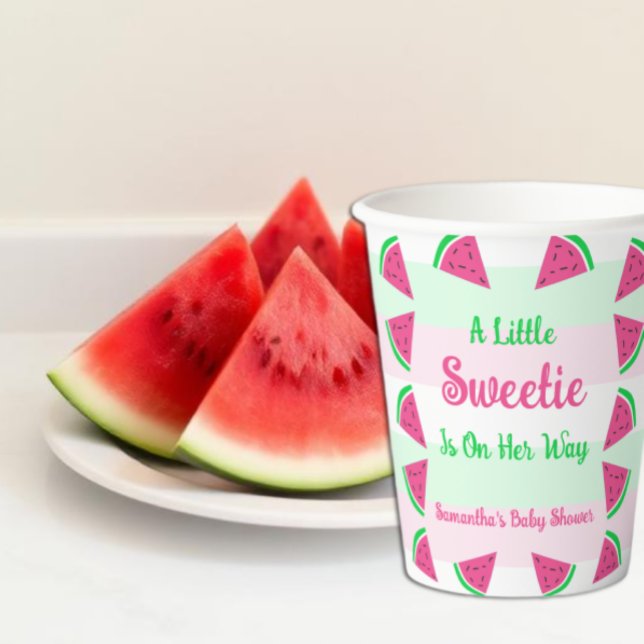 Gobelets En Papier Douce Baby Shower Pastèque (Créateur téléchargé)
