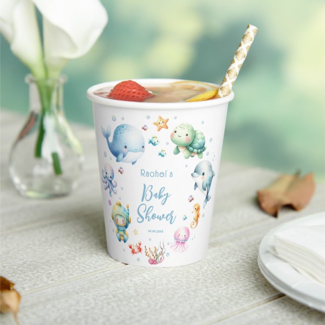 Gobelets En Papier Douce Baby Shower Sous l'Océan (Insitu)